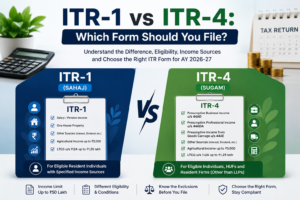 ITR-1 vs ITR-4 income tax return forms comparison for taxpayers in India