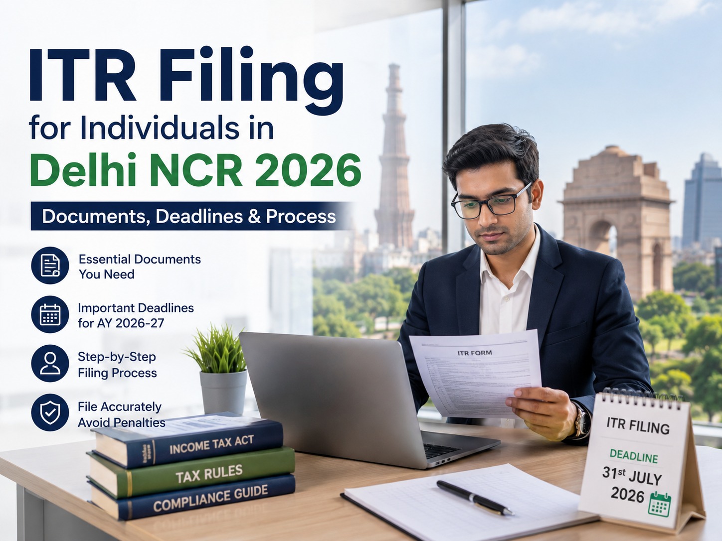 ITR Filing for Individuals in Delhi NCR 2026 – Documents, Deadlines and Filing Process